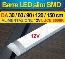 NEON BARRA LED 12V A SOFFITTO PLAFONIERA SMD 22W 30/60/90/120/150CM CAMPER 6500K