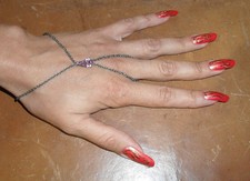 baciamano  gioiello STRASS SWAROVSKY  GOCCIA AMETISTA LIGTH CIRCA BACIA MANO