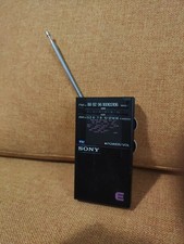 SONY RADIO AM FM ICF-17 TESTATA FUNZIONANTE NERA VINTAGE PORTATILE
