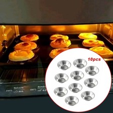 Argento 10pz/set Stampi per Crostata Uova Alluminio 1,9cmx7,2cm Casa Cucina Tegl