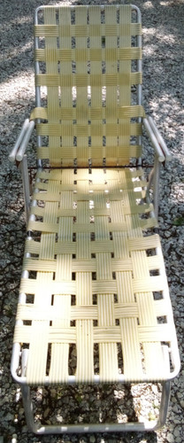 Vtg yellow webbed - yellow, aluminum