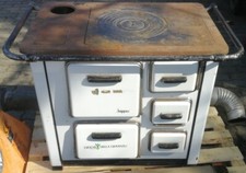 Stufa cucina a Legna Zoppas 61x96,5 h.74,5 cm con 5 sportelli e canna fumaria