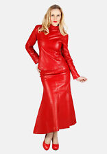 Donna Top & Rosso pelle Abito