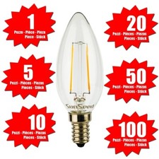 SunSeed Lampadina E14 Filamento LED 2W Candela C35 250 Lm Luce Calda 2700K