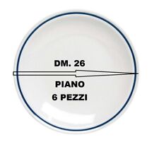 TOGNANA 6 PZ PIATTO PIANO DM.26  FILO BLU LINEA AZETA PORCELLANA 6 2025