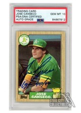 Scheda autografa Jose Canseco