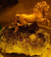 cavallo microfusione su ametista argento 800