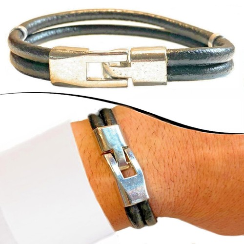 Bracciale pelle uomo - bracciale,