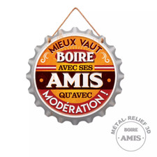 Plaque métal bière, déco