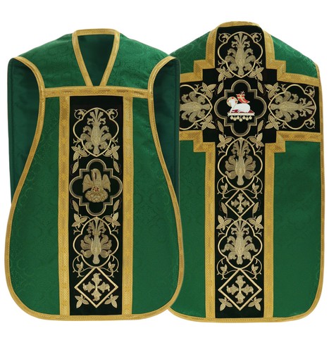 Pianeta verde con stola - con, casula