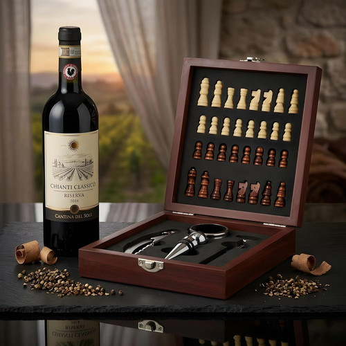 Set vino con scacchiera 15x17 - con,