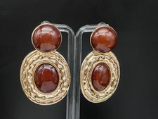 Women Gold Stone Brown Jewelry