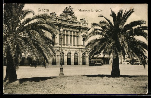 Cartolina genova stazione - cartolina,