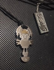 Brosway collana unisex acciaio con piccola lamina oro e cordino nero regolabile