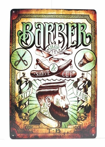 Insegna latta barbiere - insegna, negozio