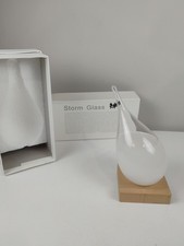 Decorazione Predittore Meteo Vetro Tempesta con Base Legno Temperatura Fitzroy Cristallo