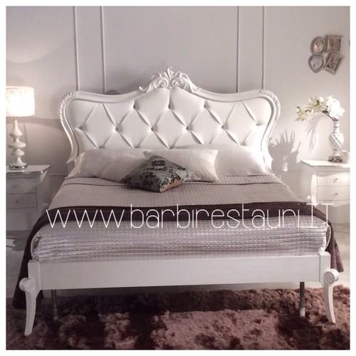 Letto barocco moderno pelle - letto,