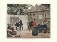 Stampa antica DONNA FOTOGRAFO