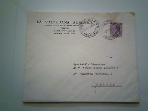 Busta viaggiata valpadana - busta,