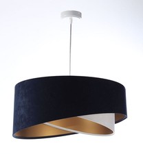 Lampadario Sospeso Tessuto Blu