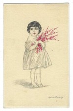 ADELINA ZANDRINO BAMBINA CON FIORI VIAGGIATA 1918 FP #1517