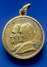 Medaglia Papa Giovanni XXIII, Papa Paolo VI tono oro doppia papa