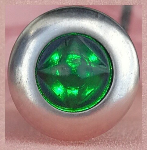 Spia verde cornice - , inox