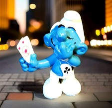 Figurine Puffo Poker Vintage