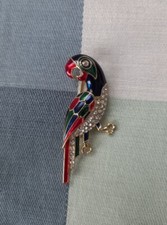 Spilla Vintage Metallo Pappagallo Bigiotteria 