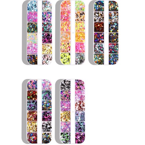 Set scatole nail art glitter - set, 5