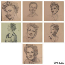 7 RITRATTI ATTRICI E PERSONAGGI STORICI ALBUM DA DISEGNO PRIMO '900 BM53.5A