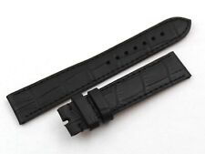 Cinturino Pelle Stampa Alligatore Nero 18/16mm Fatto a Mano Made Italy Nuovo