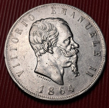 5 LIRE 1864 NAPOLI VITTORIO