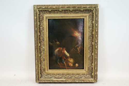 Antico dipinto olio legno - antico, su