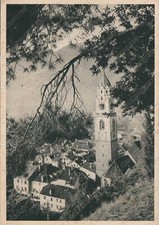 MERANO Panorama torre dell’orologio campanile Bolzano Cartolina