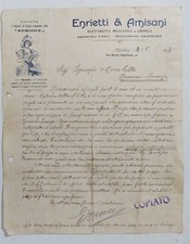 40586 92/crt - Fattura Cappelli di paglia Enrietti e Amisani - Milano 1908