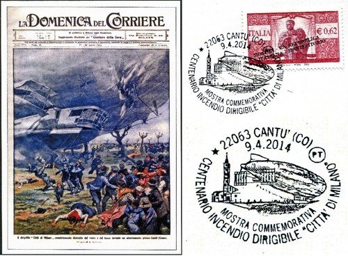 1914 2014 dirigibile città - 1914/2014,