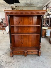 LIBRERIA STILE IMPERO CON COLONNE E CASSETTI, IN LEGNO MASSELLO DEI PRIMI DEL900