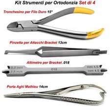 Strumenti Ortodonzia Tronchese per Fili Duri Pinza Brackets Altimetro Pinzetta