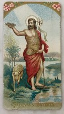 Antico Santino cromo Holy card Infante San Giovanni Battista
