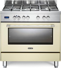De Longhi Cucina a Gas con Forno Elettrico 5 Fuochi 90x60 cm Crema PRO 96 MC ED