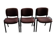 Sedia da attesa ufficio riunione conferenza fissa impilabile tessuto marrone