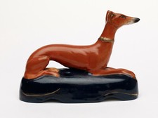 STATUETTA LEVRIERO PORCELLANA STAFFORDSHIRE FINE XIX SECOLO