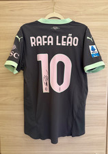 MILAN MAGLIA RAFA LEAO 10 MATCH WORN ISSUED SIGNED 2024 2025 SHIRT SIGNED