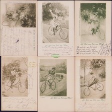 163814 6 cartoline bicicletta