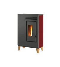 STUFA A PELLET SLIM CARIS "FIORE" CON PIEDINI BORDEAUX 5,0 KW