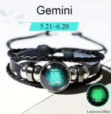 Braccialetto ecopelle con segno zodiacale GEMELLI ♊️ bracciale zodiaco Oroscopo