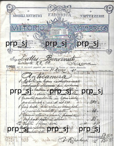 Fattura vittorio valabrega - vittorio,