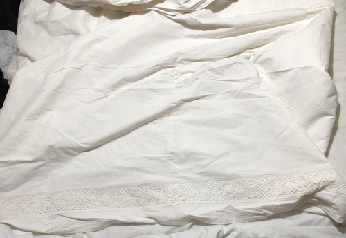 Vintage white linen - vintage, flat