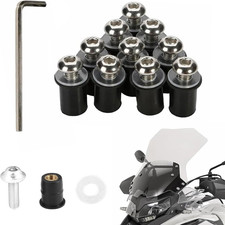 10 Pcs Parabrezza Bullone Universale Moto Parabrezza Bulloni Cupolino Viti Kit, 